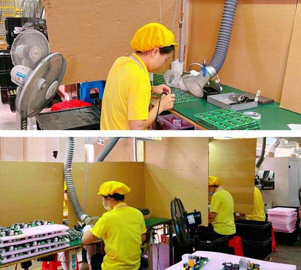 對人員比較密集的生產線使用隔板進行隔離