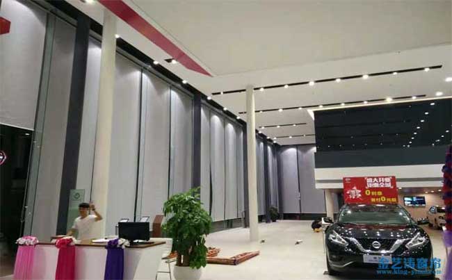 東莞長安東風(fēng)4S店展廳超高電動窗簾案例 - 中出網(wǎng)-智能出入口與停車充電門戶